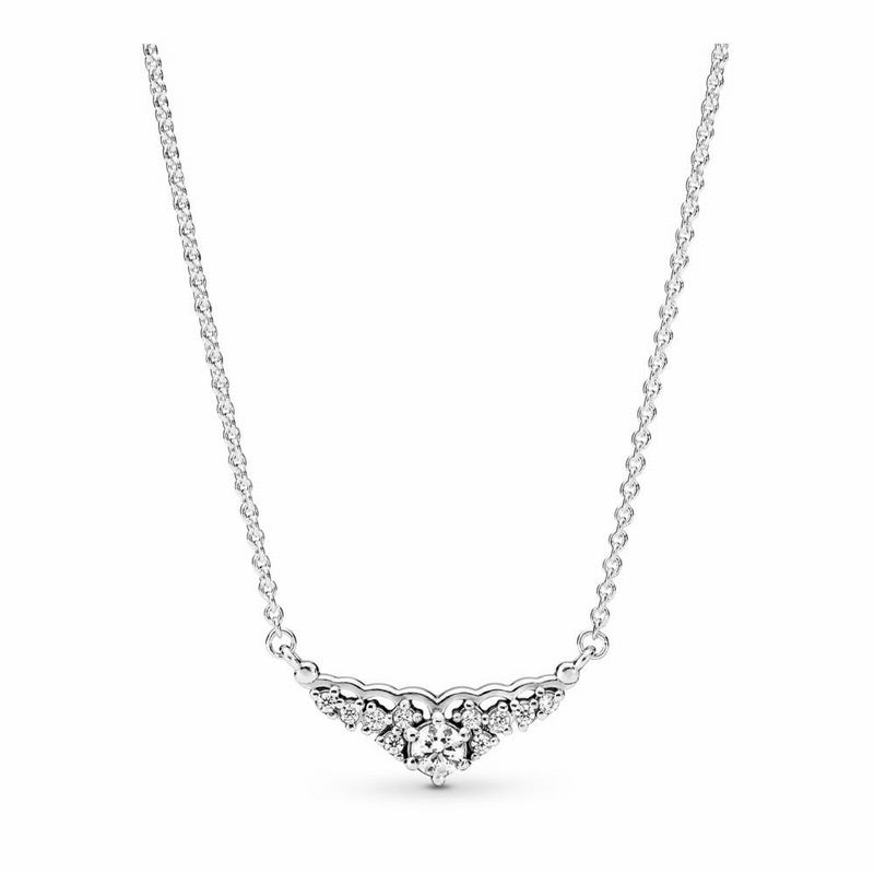 Pandora Fairytale Tiara Necklace - Sterling Silver/Cubic Zirconia - Canada | VO6677PQ